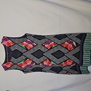ILE I LE New York sheath diamond abstract sleeveless career holiday dress sz 12